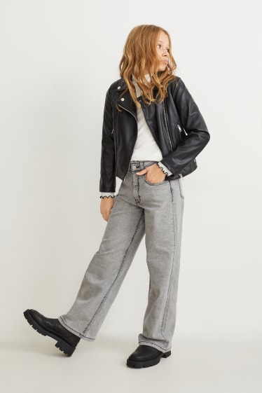 Enfants filles - Wide leg jean - jean gris clair