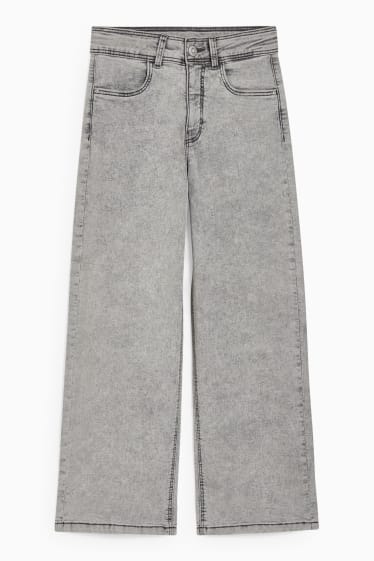 Dětské - Wide leg jeans - džíny - světle šedé