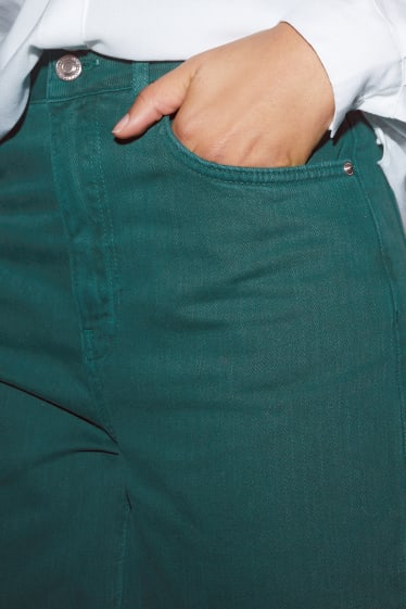 Ados & jeunes adultes - CLOCKHOUSE - pantalon - high waist - wide leg - vert foncé