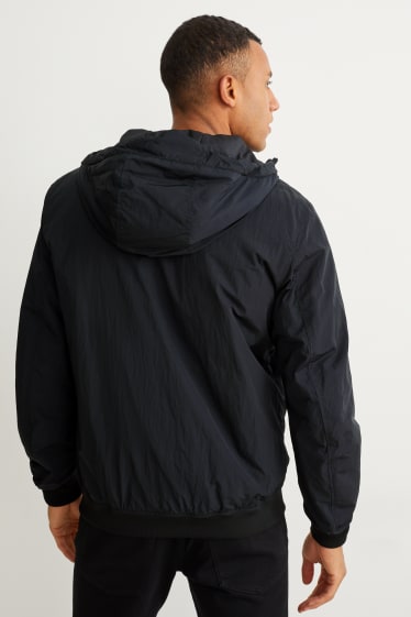 Men - Bomber jacket with hood - black
