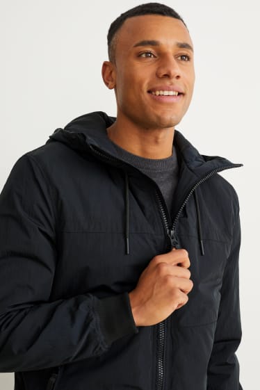 Men - Bomber jacket with hood - black