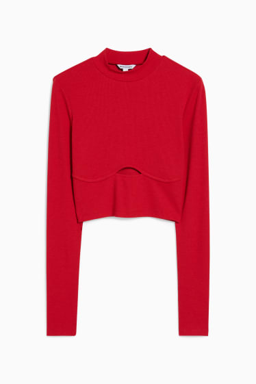 Damen - CLOCKHOUSE - Crop Langarmshirt - rot