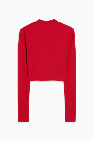 Damen - CLOCKHOUSE - Crop Langarmshirt - rot