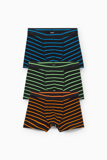 Kinderen: jongens - Set van 3 - boxershorts - gestreept - zwart
