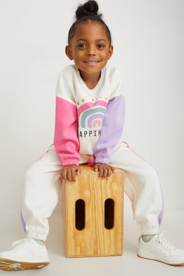 Enfants filles - Ensemble - sweat et pantalon de jogging - deux pièces - blanc crème