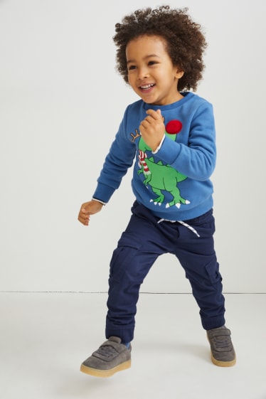 Bambini - Pantaloni cargo termici - straight fit - blu scuro