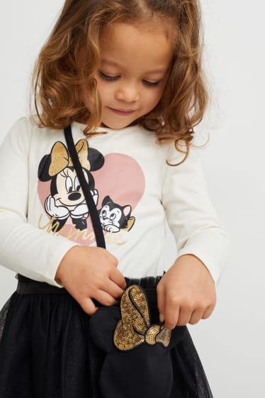 Dzieci - Myszka Minnie - zestaw - sukienka, rajstopy i torebka - 3 części - biały / czarny