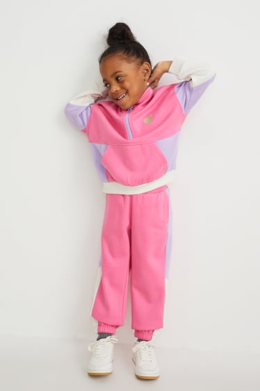 Bambini - Set - felpa e pantaloni sportivi - 2 pezzi - fucsia