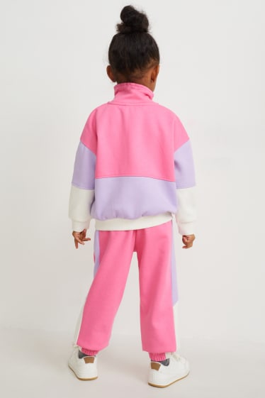 Bambini - Set - felpa e pantaloni sportivi - 2 pezzi - fucsia