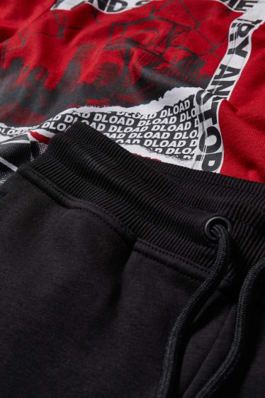 Enfants garçons - Ensemble - haut à manches longues et pantalon de jogging - 2 pièces - rouge