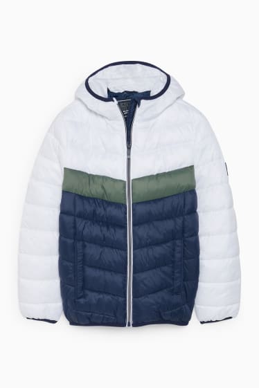 Children - Quilted jacket with hood - white