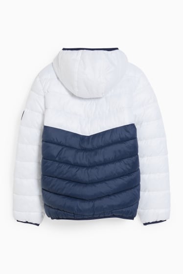 Kinder Jungen - Steppjacke mit Kapuze - weiss