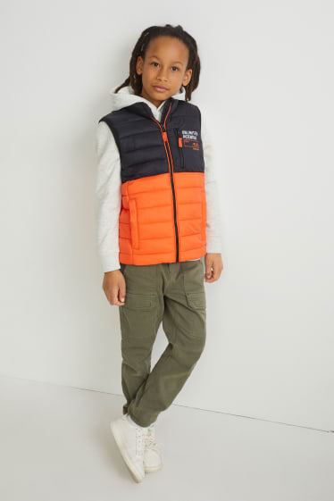 Dětské - Prošívaná vesta - oranžová