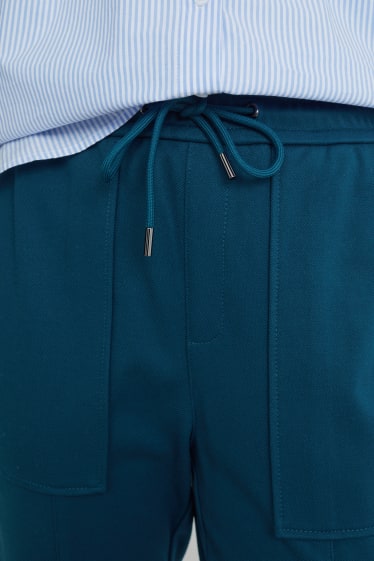 Dámské - Plátěné kalhoty - mid waist - tapered fit - zelená