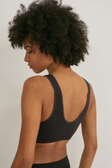 Dona - Bralette - enconxat - sense costures - negre