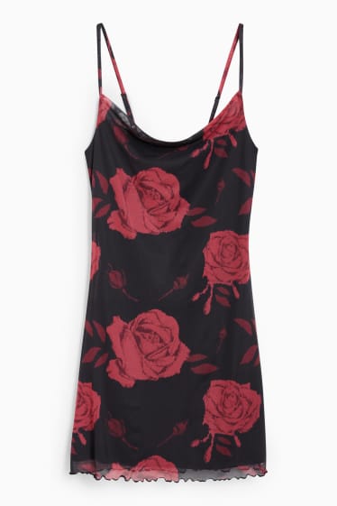 Damen - CLOCKHOUSE - Figurbetontes Kleid - geblümt - schwarz