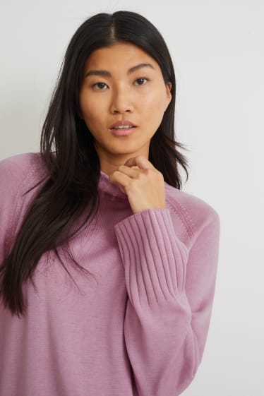 Kobiety - Sweter z dodatkiem jedwabiu - jasnoróżowy