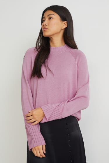 Femmes - Pullover en soie mélangée - rose