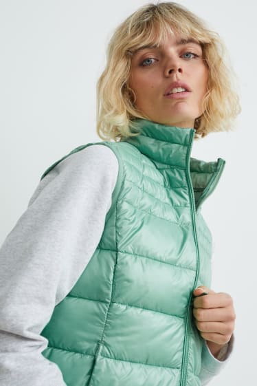 Women - Quilted gilet - light green