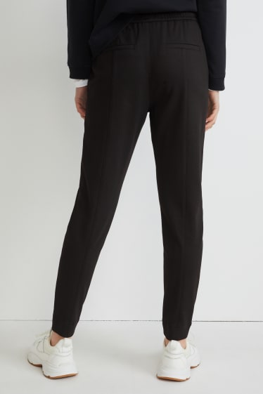 Dames - Pantalon - mid waist - tapered fit - zwart