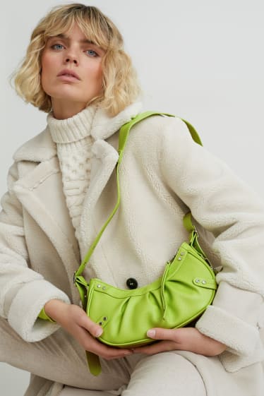Dámské - Souprava - malá kabelka přes rameno a portmonka - imitace kůže - světle zelená