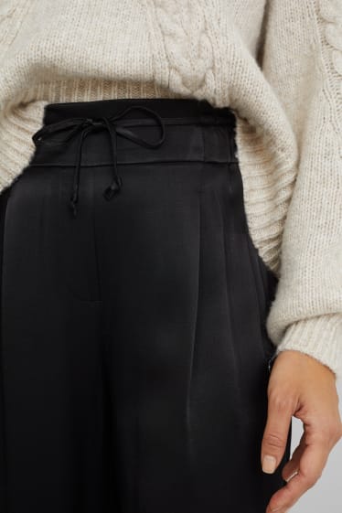 Mujer - Pantalón de tela - high waist - wide leg - negro