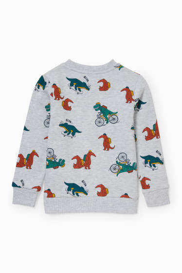 Kinder - Dino - Sweatshirt - hellgrau-melange