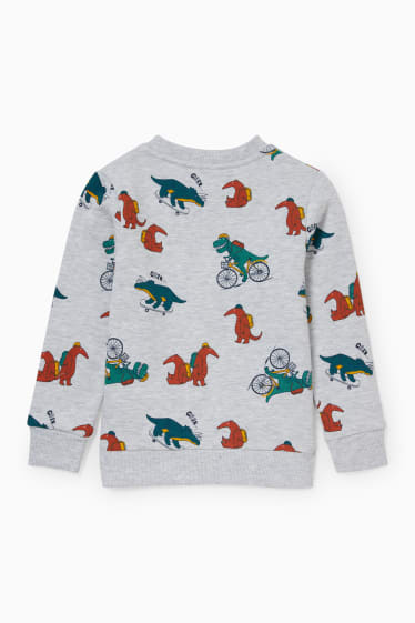 Enfants - Dinosaure - sweat - gris clair chiné