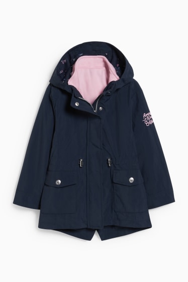 Kinderen: meisjes - 3-in-1-jack met capuchon - donkerblauw