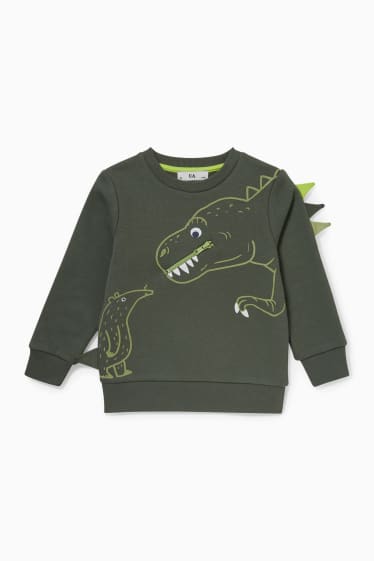 Kinder - Dino - Sweatshirt - dunkelgrün