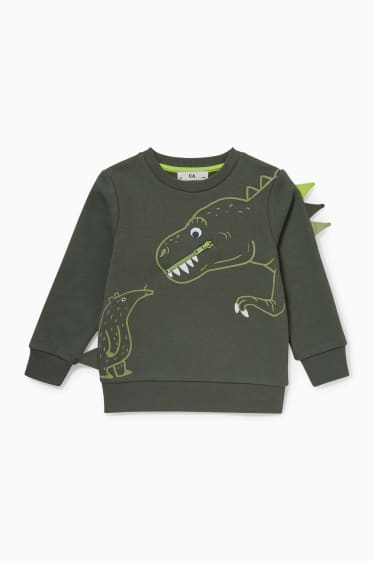 Kinder Buben - Dino - Sweatshirt - dunkelgrün