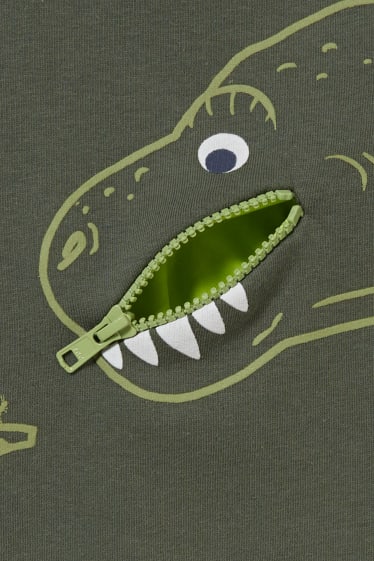 Kinder Buben - Dino - Sweatshirt - dunkelgrün