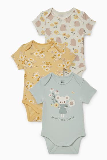 Neonate - Confezione da 3 - body per neonati - bianco / turchese