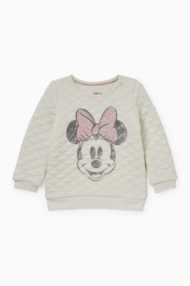 Babys - Minnie Mouse - babyoutfit - 2-delig - crèmekleurig