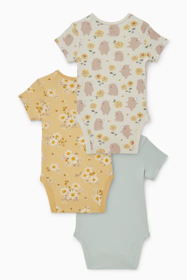 Babys - Multipack 3er - Baby-Body - weiss / türkis