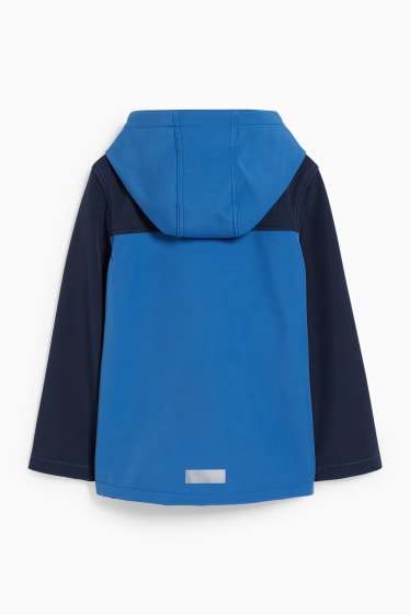Children - Softshell jacket with hood - waterproof - dark blue