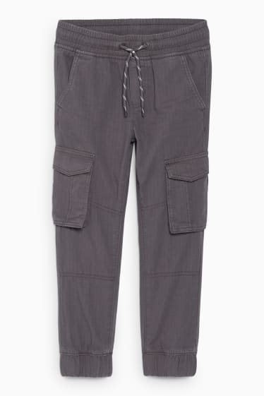 Bambini - Pantaloni cargo - straight fit - grigio scuro