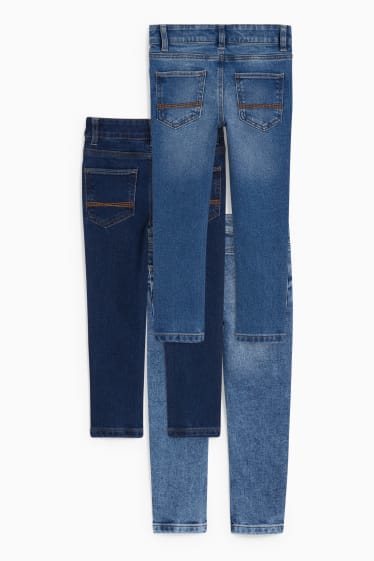 Kinder Jungen - Multipack 3er - Skinny Jeans - blau-melange