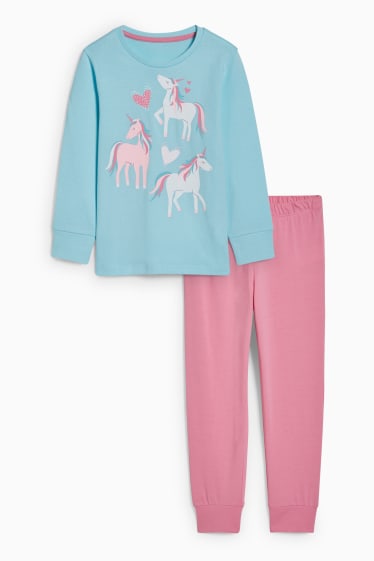 Children Girls - Unicorn - pyjamas - 2 piece - turquoise