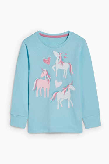 Children Girls - Unicorn - pyjamas - 2 piece - turquoise