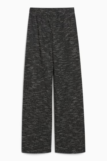 Dames - CLOCKHOUSE - jersey broek - loose fit - zwart mix