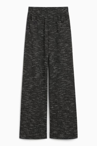 Dames - CLOCKHOUSE - jersey broek - loose fit - zwart mix