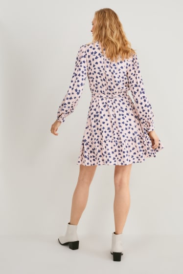 Femmes - Robe fit & flare - à fleurs - rose / bleu