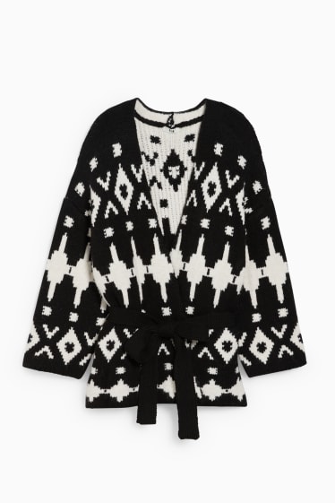 Women - Cardigan - patterned - black / white