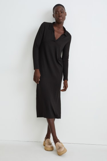 Damen - Figurbetontes Kleid - schwarz