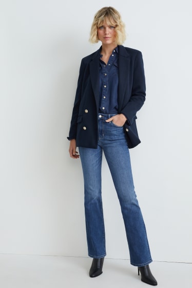 Women - Bootcut jeans - high waist - blue denim