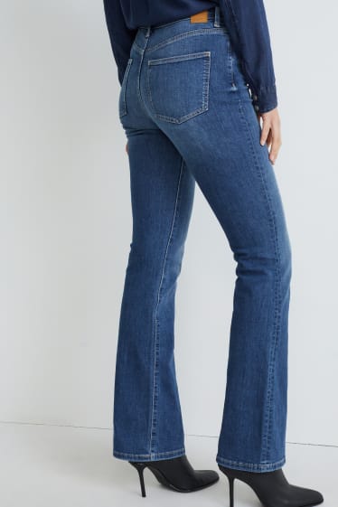 Women - Bootcut jeans - high waist - blue denim