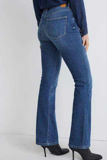 Damen - Bootcut Jeans - High Waist - jeansblau