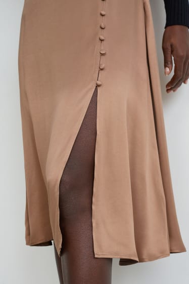 Femmes - Jupe en satin - marron