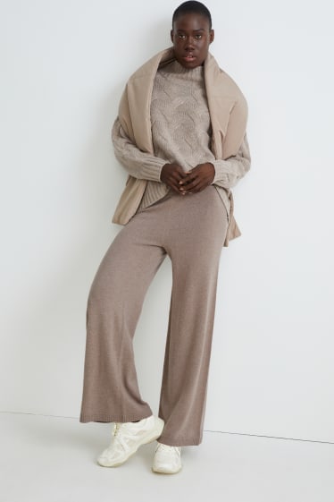 Donna - Pantaloni in cashmere - tortora